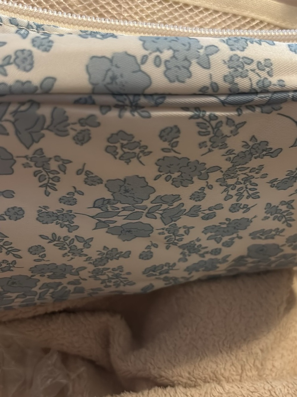 Light Blue Floral Cosmetic Bag - Women Bags